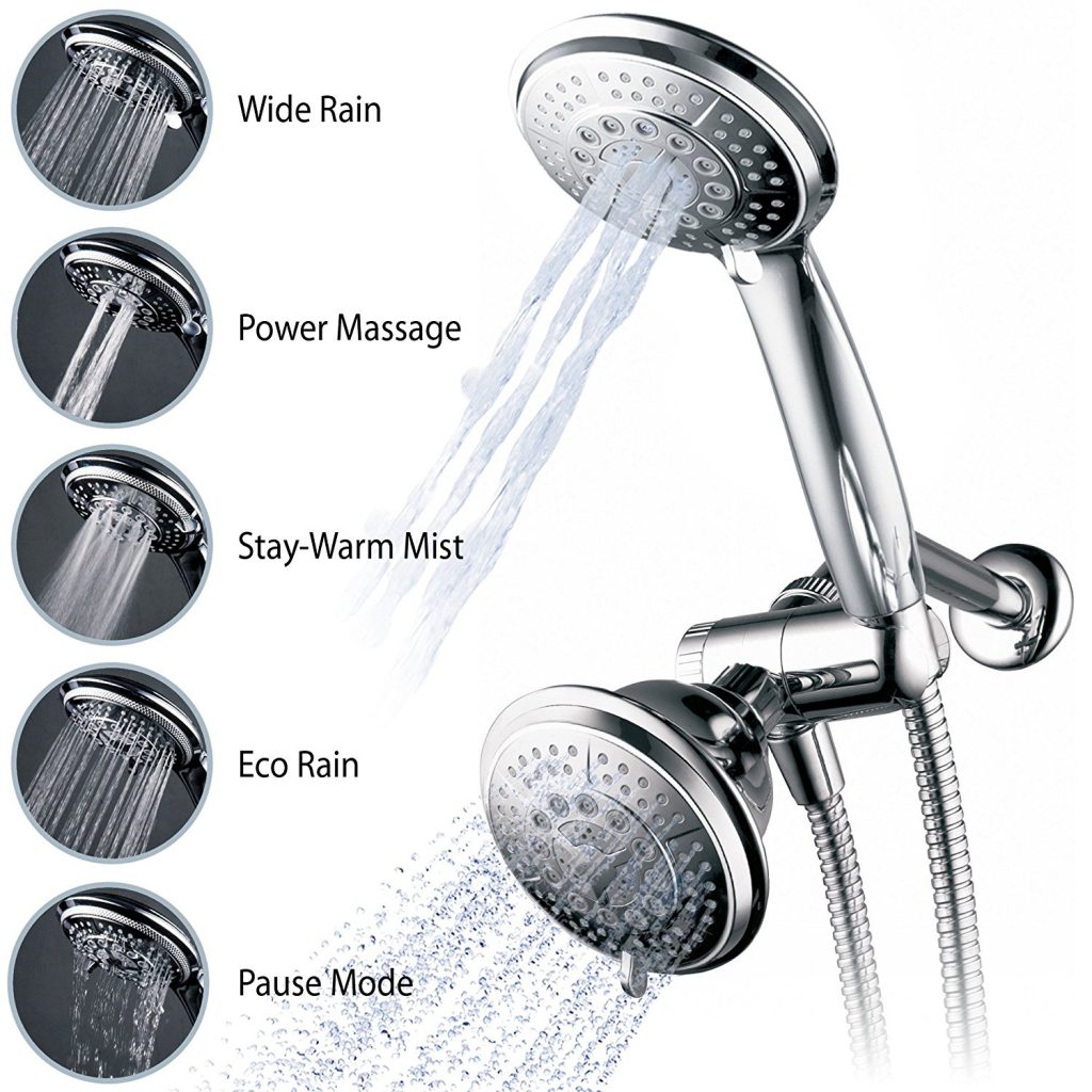 Hydroluxe 24 Functions 5 Settings 2 in 1 Shower Head Model 1433 Hydroluxe 24 Functions 5 Settings 2 in 1 Shower Head Model 1433