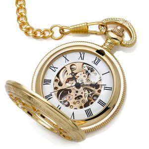 Hunter Case Pocket Watch With Chain