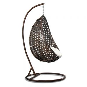 Outdoor Hanging Egg Chair with Cushion Side View