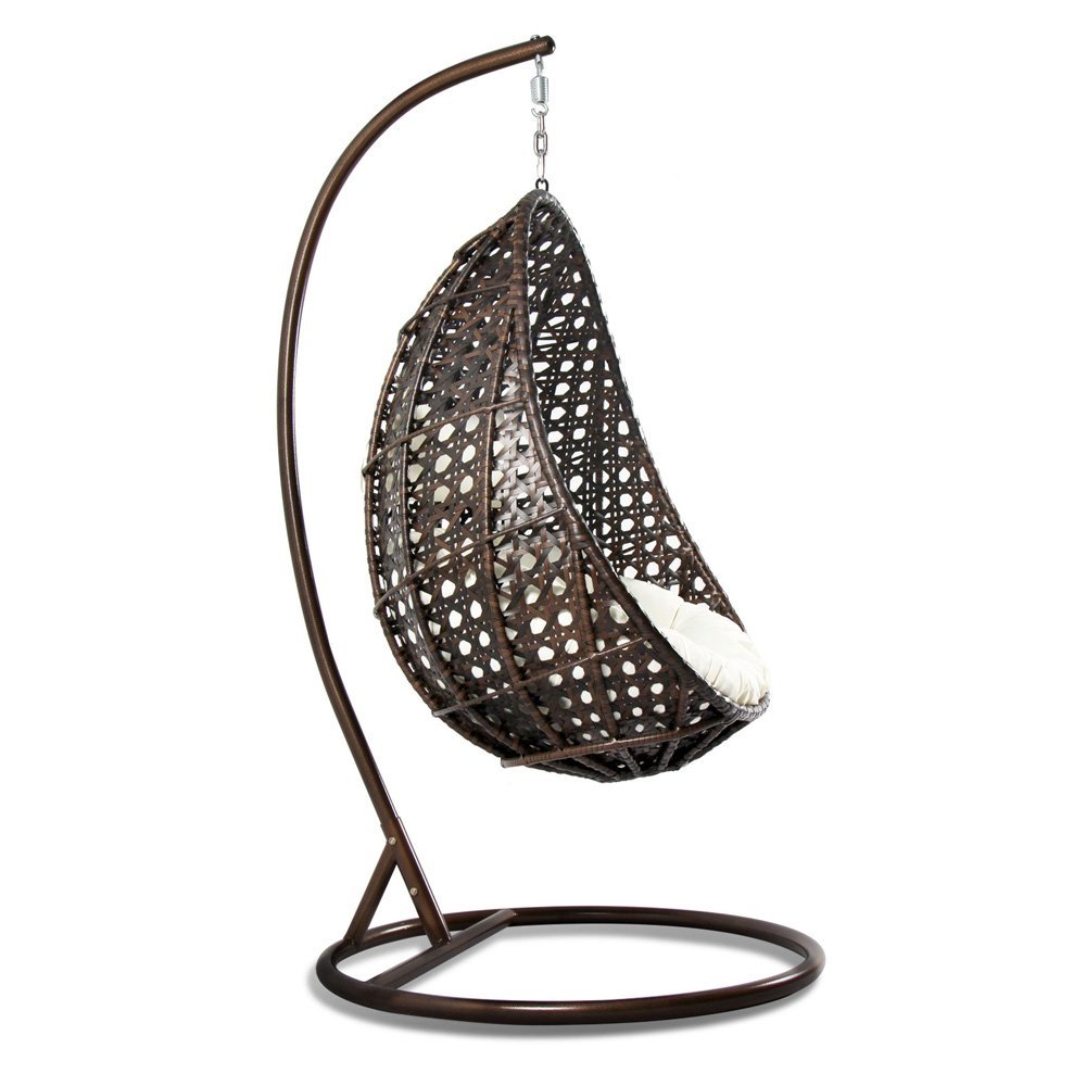 Outdoor Hanging Egg Chair with Cushion Side View Pros