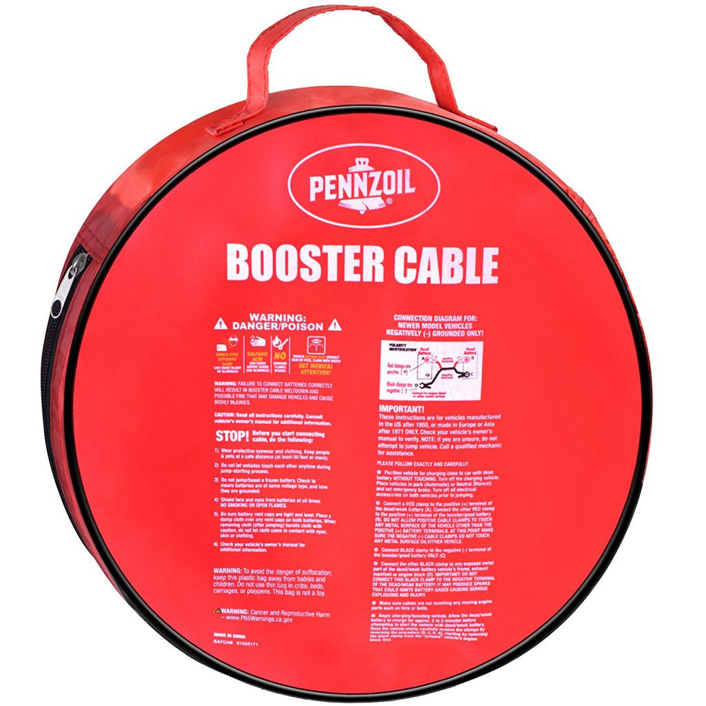 Pennzoil Jumper Cable Case With Instructions