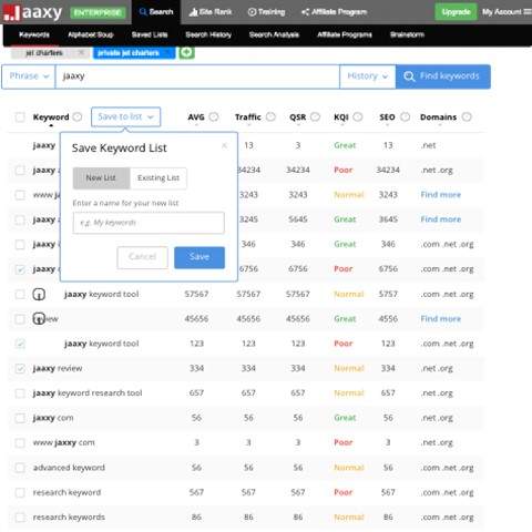 Jaaxy Keyword Research Tool In Action