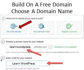 Website Builder Step 1 Builds a Free Website