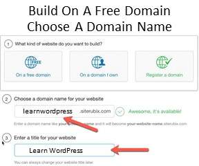 Step 2 Create A Website By Choosing A Free Website Build And Domain Name