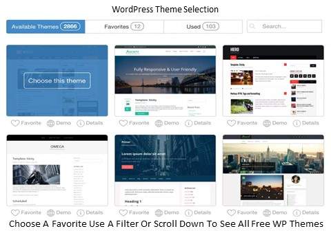 Step 3 A WordPress Them Is Needed To Create A Website. Select WordPress Themes From Favorites Filtered Or Scroll Down To See All