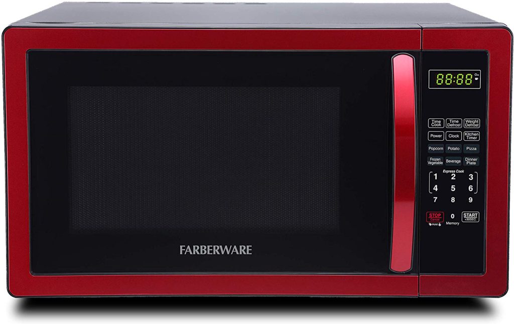 Best Mid-Size Microwaves - Farberware FMO11AHTBKN Red