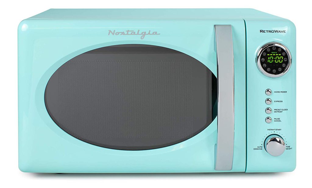 Best Compact Countertop Microwave Ovens - Nostalgia RMO7AQ Compact Microwave Oven Aqua