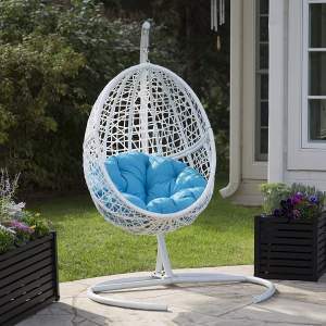 Wicker Hanging Egg Chairs - Belham Living Egg Chair White r