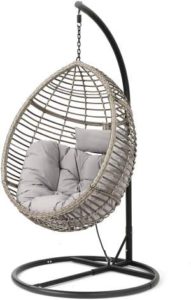 Wicker Hanging Egg Chairs - Christopher Knight Home Grey-Black r