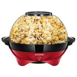 AICOOK Electric Popcorn Popper Red