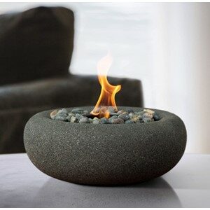 Terra Flame Bowl Tabletop Fireplace Graphite