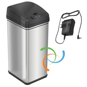 iTouchless 13 Gallon w/Adapter Trash Can
